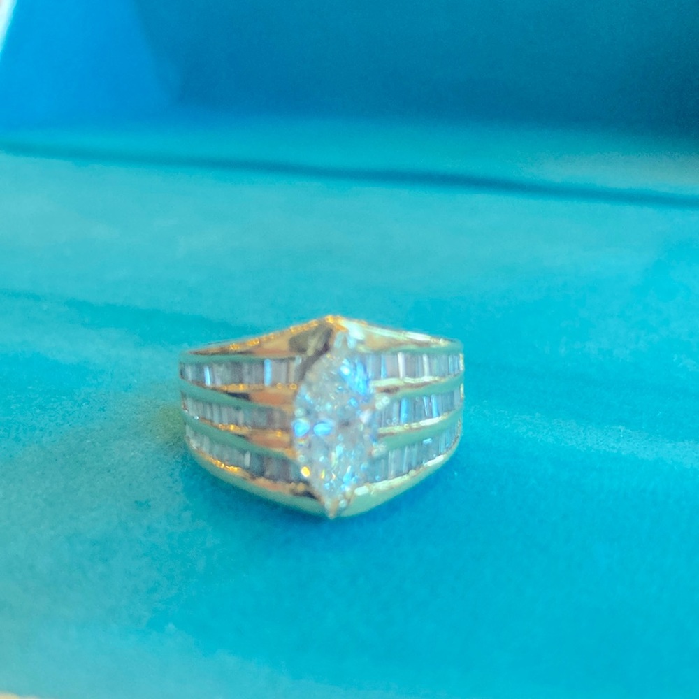 GOLD 14 K, and DIAMOND 3ct total Diamond weight wedding ring.